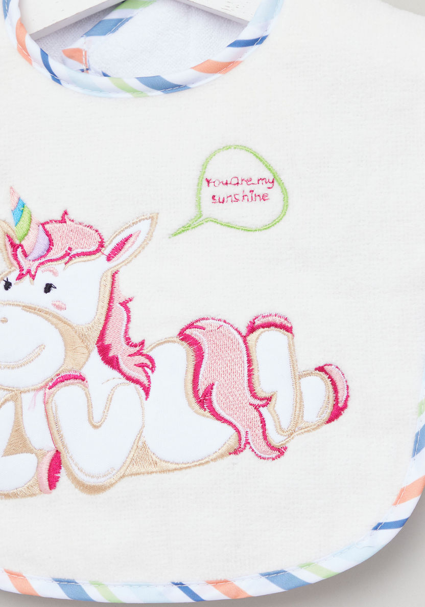 Juniors Unicorn Embroidered Bib with Hook and Loop Closure-Bibs and Burp Cloths-image-1