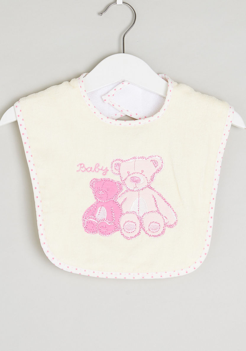 Juniors Bear Embroidered Bib with Hook and Loop Closure-Bibs and Burp Cloths-image-0