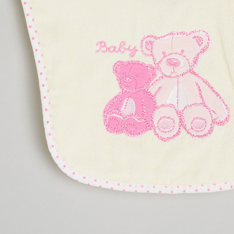 Juniors Bear Embroidered Bib with Hook and Loop Closure