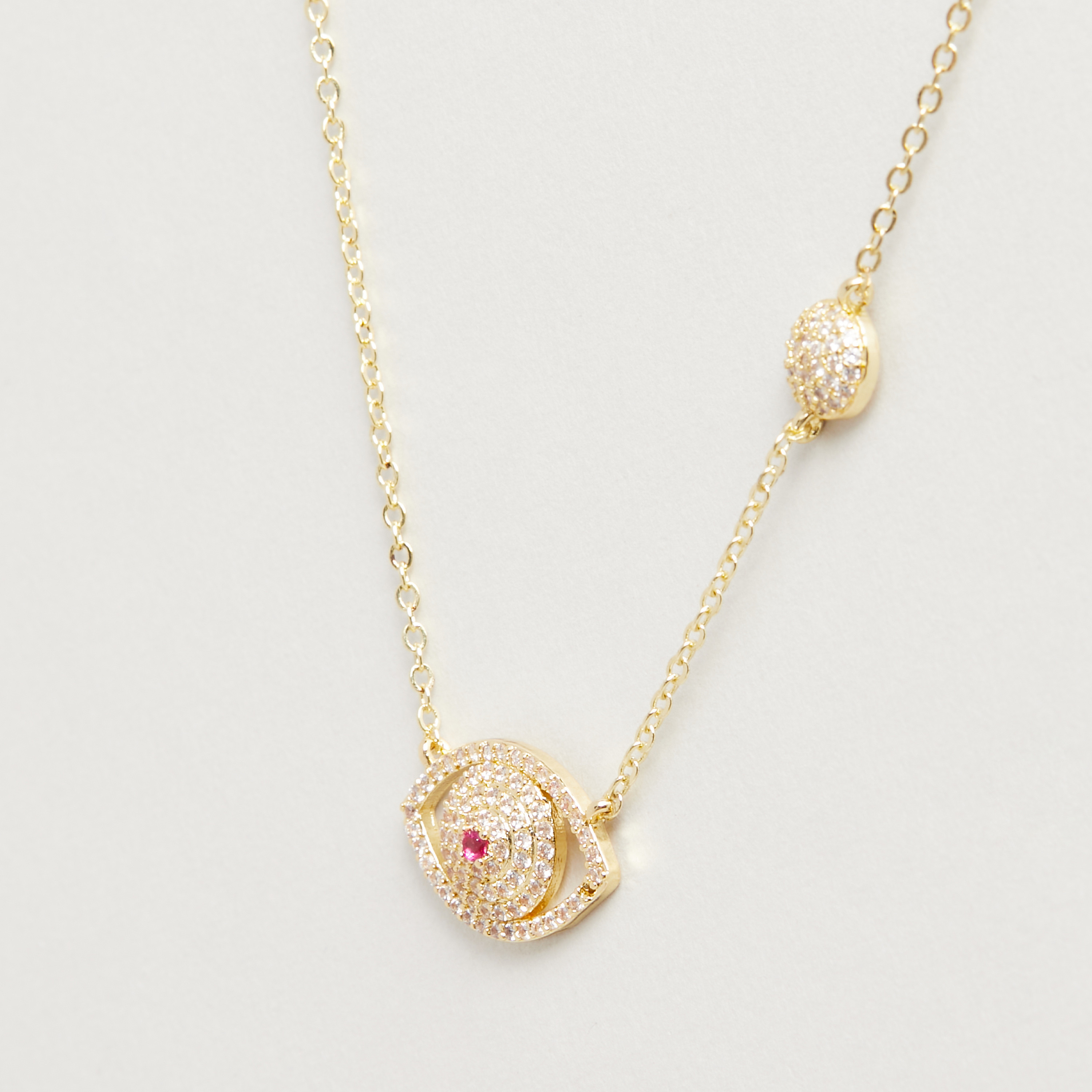 Crystal Embellished Evil Eye Necklace-women-watchesandjewellery-jewellery-necklacesandpendants-image-2