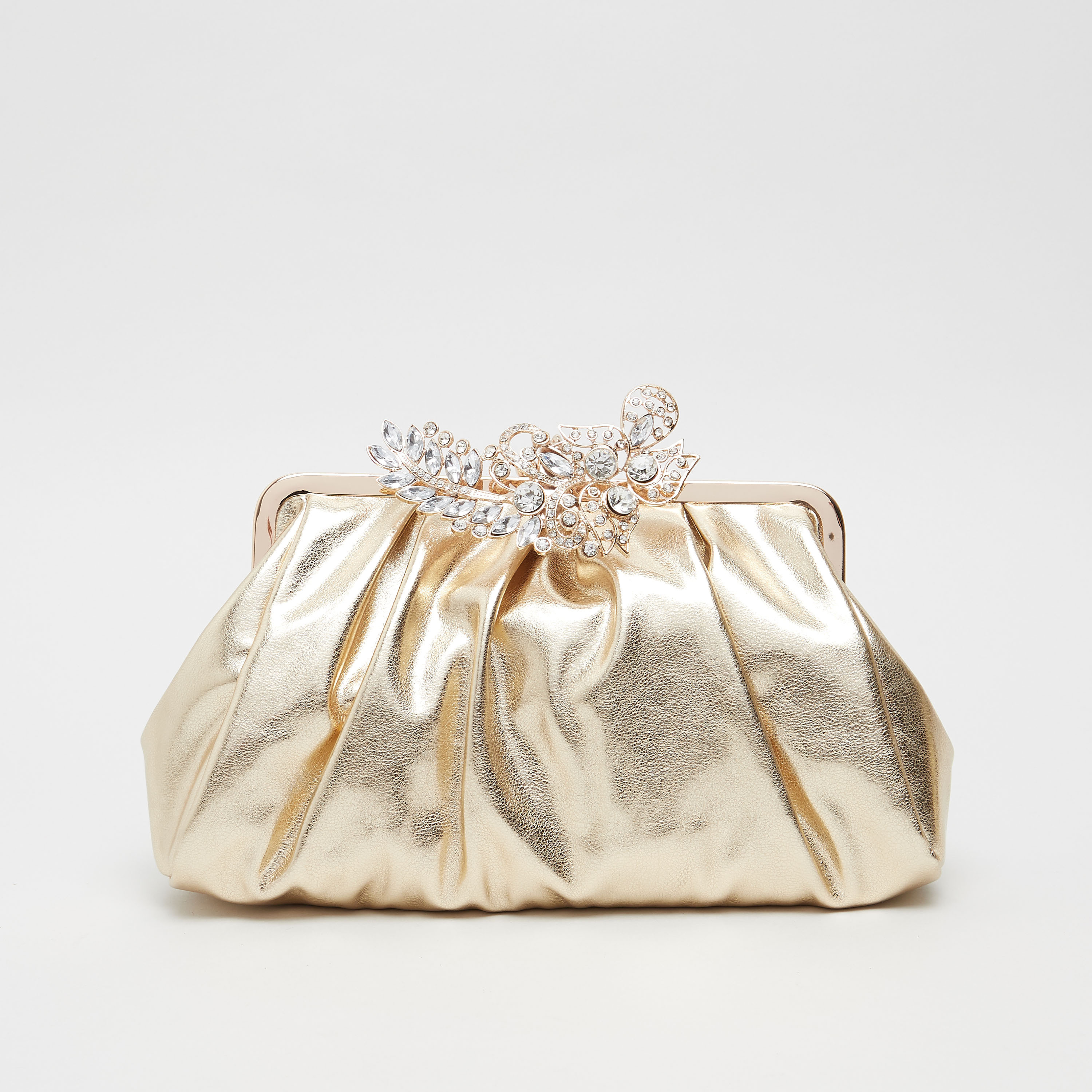 Sasha Crystal Embellished Clutch Bag with Chain Strap