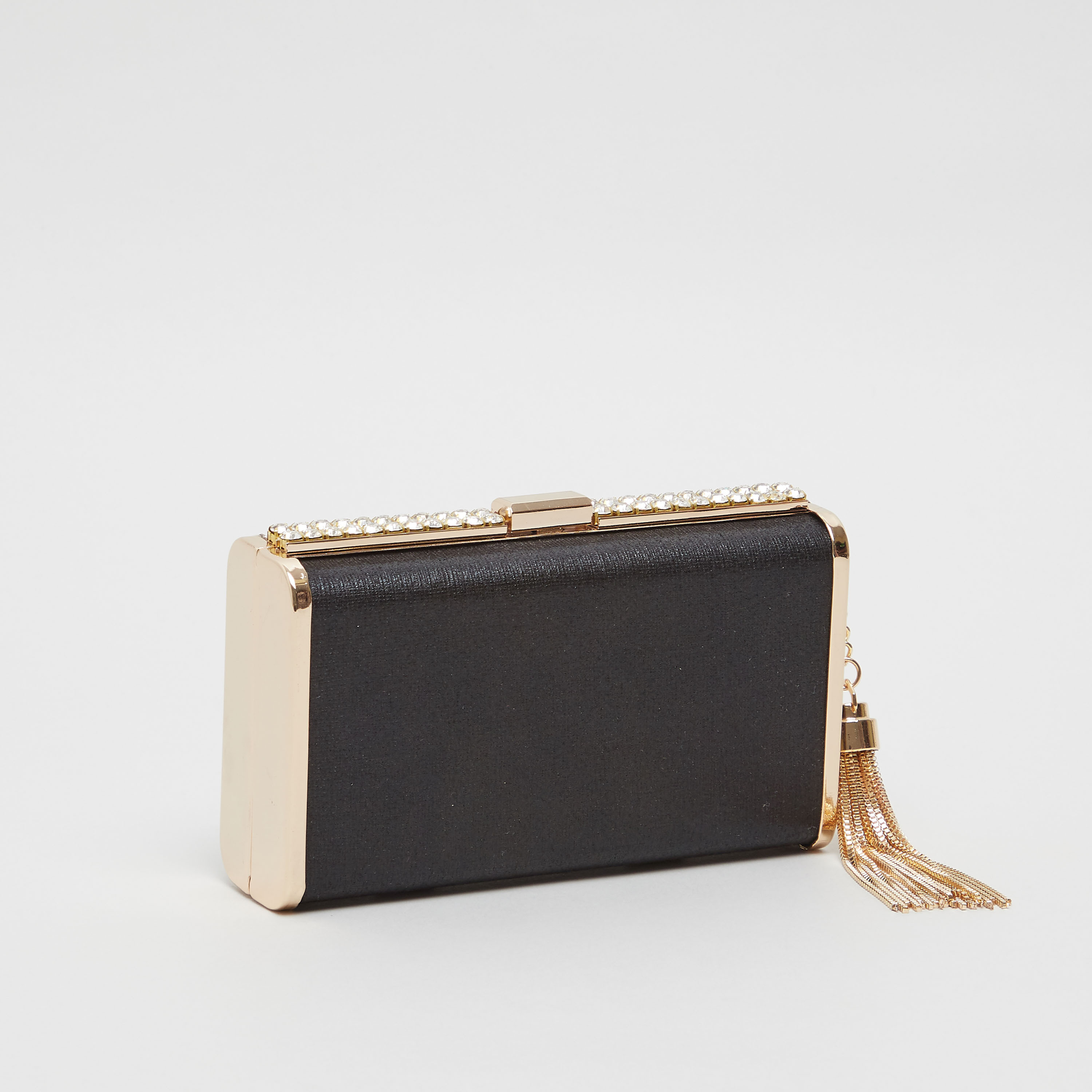 Sasha Embellished Leopard Print Clutch with Tassel Detail-women-bagsandwallets-handbags-image-4