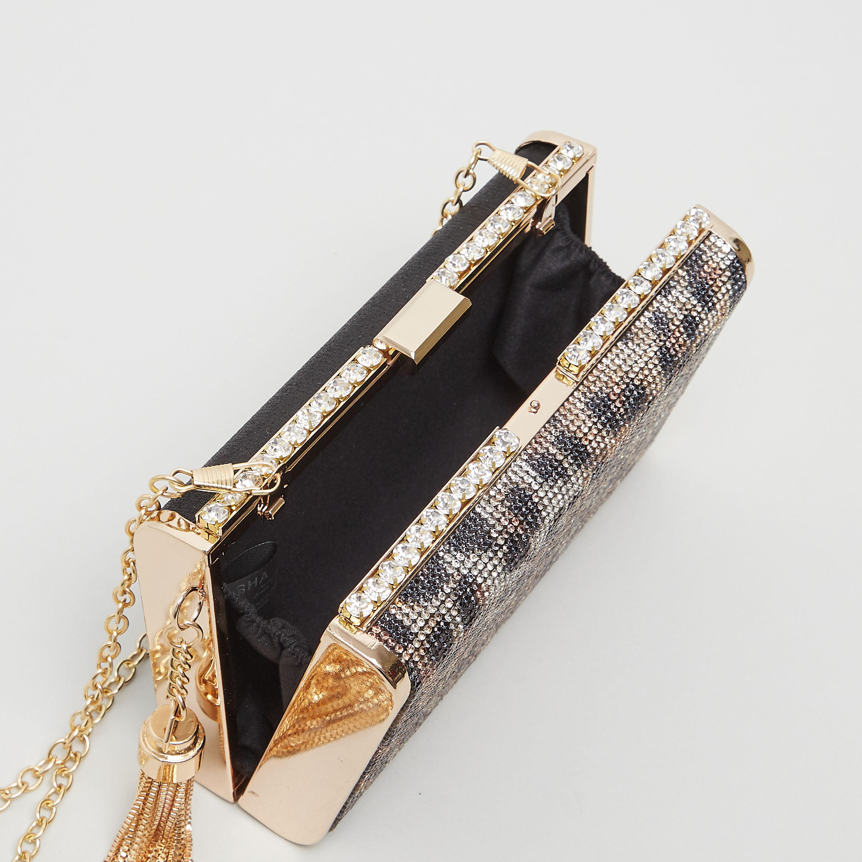 Sasha Embellished Leopard Print Clutch with Tassel Detail-women-bagsandwallets-handbags-image-6