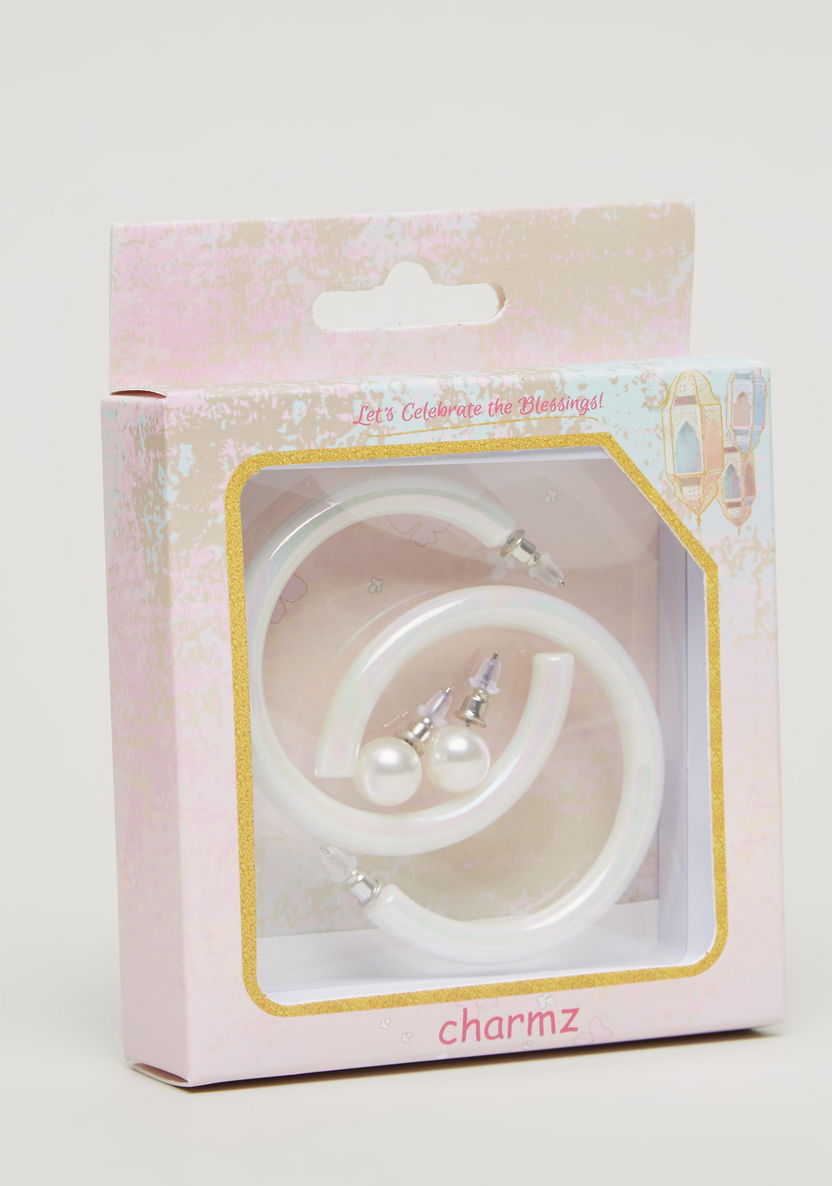 Charmz Embellished Earrings with Pushback Closure - Set of 2-Jewellery-image-3
