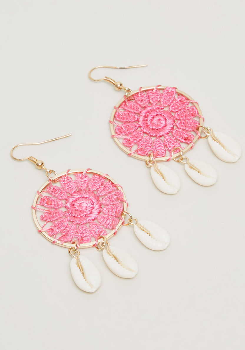 Charmz Applique Detail Dangling Earrings with Fish Hook-Jewellery-image-0