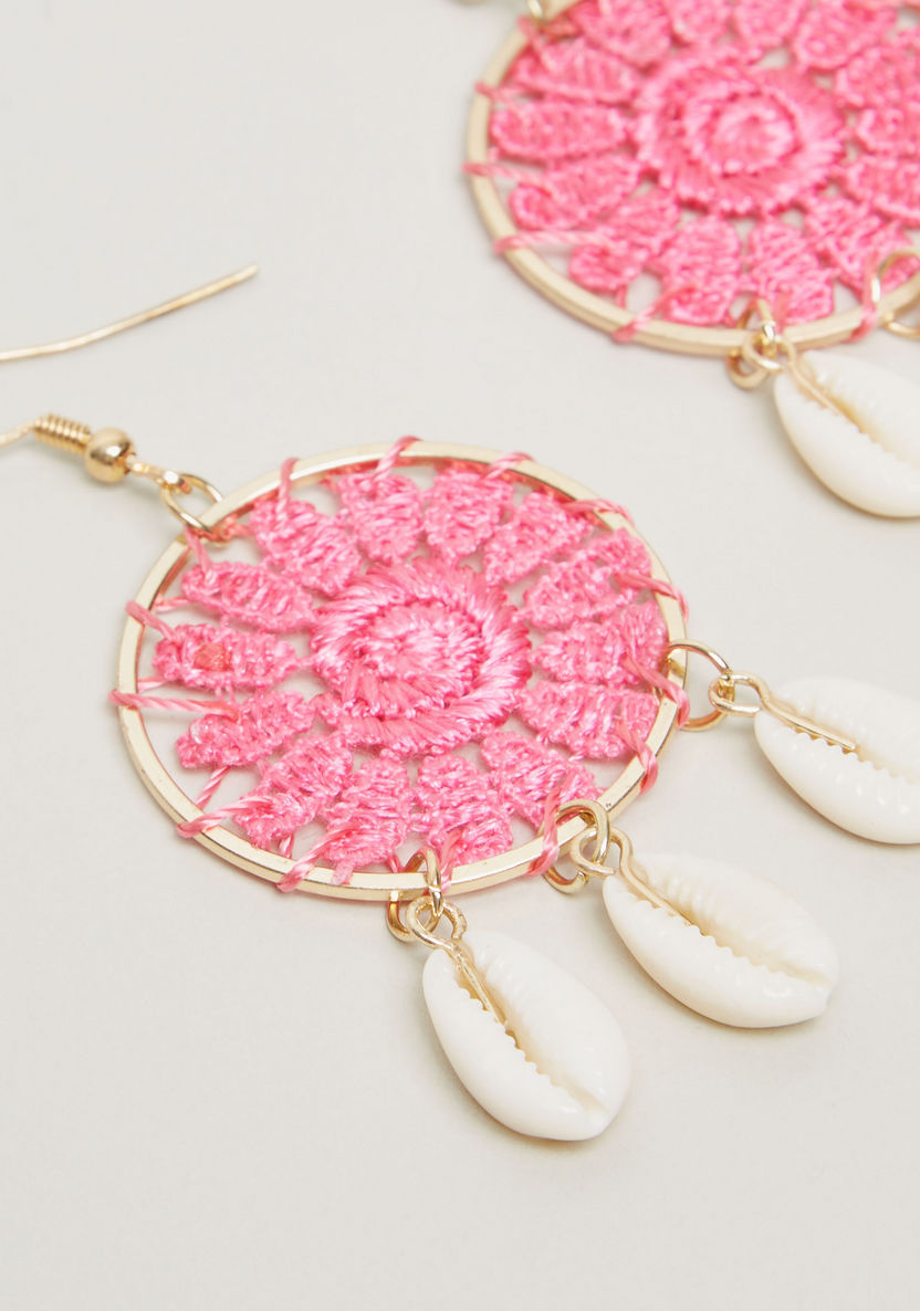 Charmz Applique Detail Dangling Earrings with Fish Hook-Jewellery-image-1