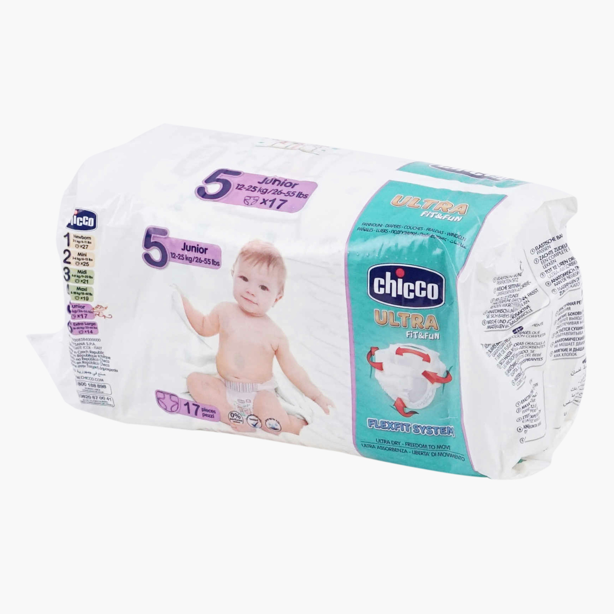 حفاضات جونيور ألترا 17 قطعة من شيكو - من 12 إلى 25 كجم-baby-diapering-diapers-image-2