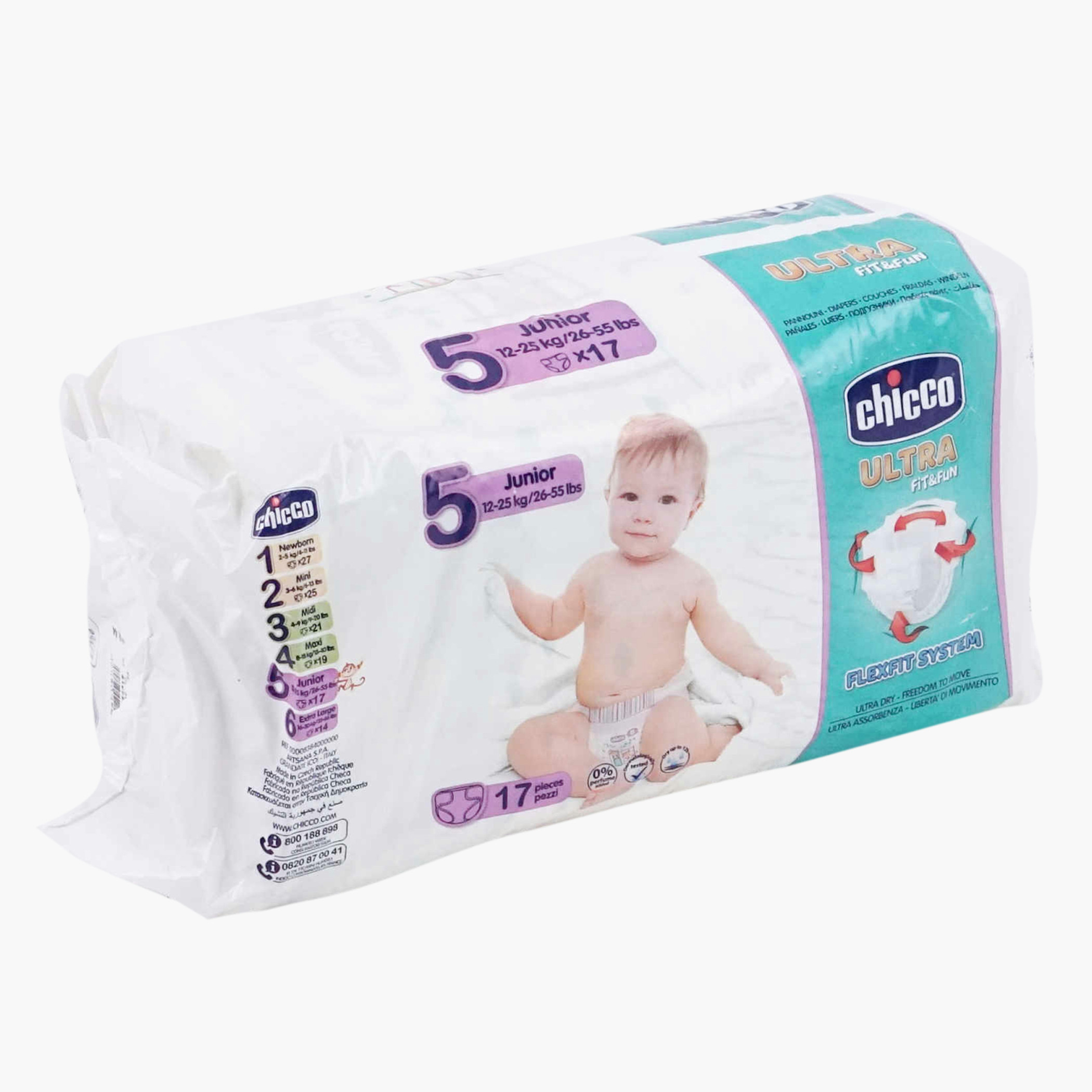 حفاضات جونيور ألترا 17 قطعة من شيكو - من 12 إلى 25 كجم-baby-diapering-diapers-image-3