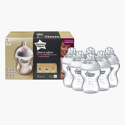 Tommee Tippee Closer to Nature 3+3 Feeding Bottle Set - 260 ml