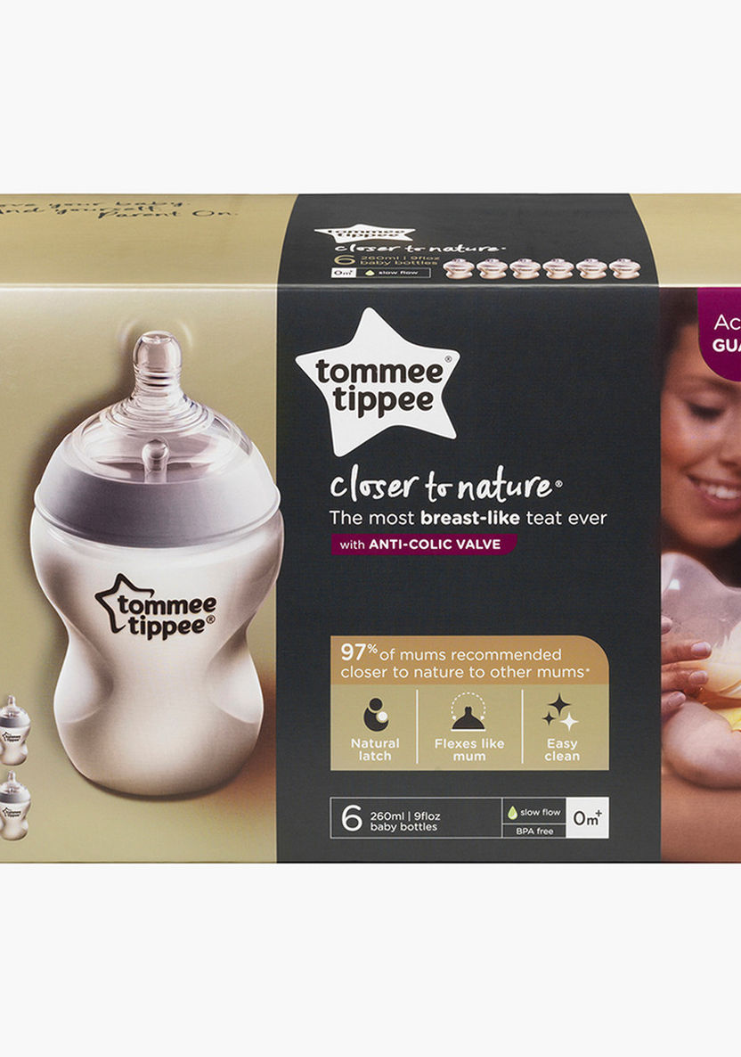 Tommee Tippee Closer to Nature 3+3 Feeding Bottle Set - 260 ml-Bottles and Teats-image-11