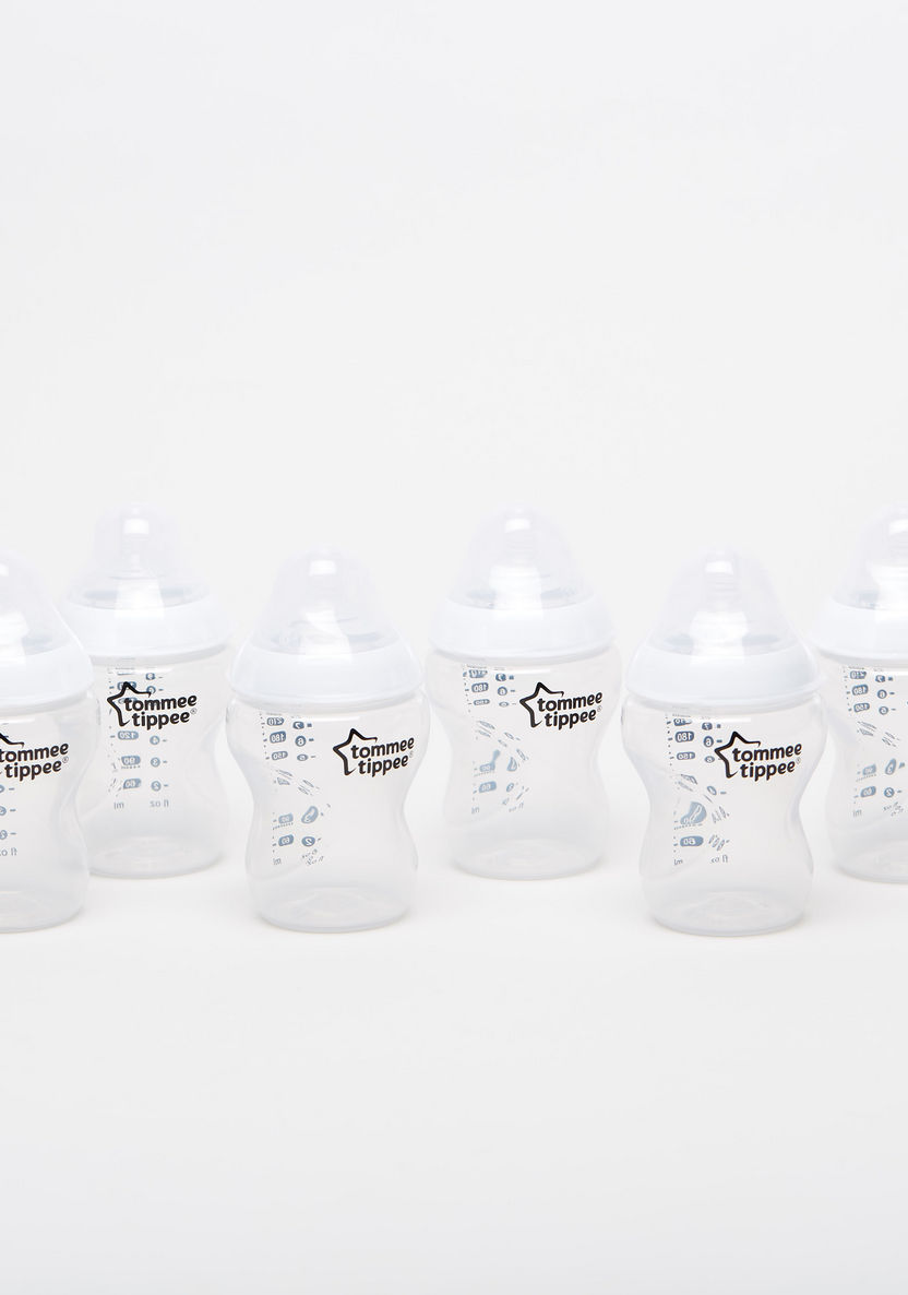 Tommee Tippee Closer to Nature 3+3 Feeding Bottle Set - 260 ml-Bottles and Teats-image-1