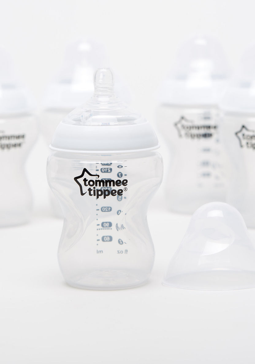 Tommee Tippee Closer to Nature 3+3 Feeding Bottle Set - 260 ml-Bottles and Teats-image-2