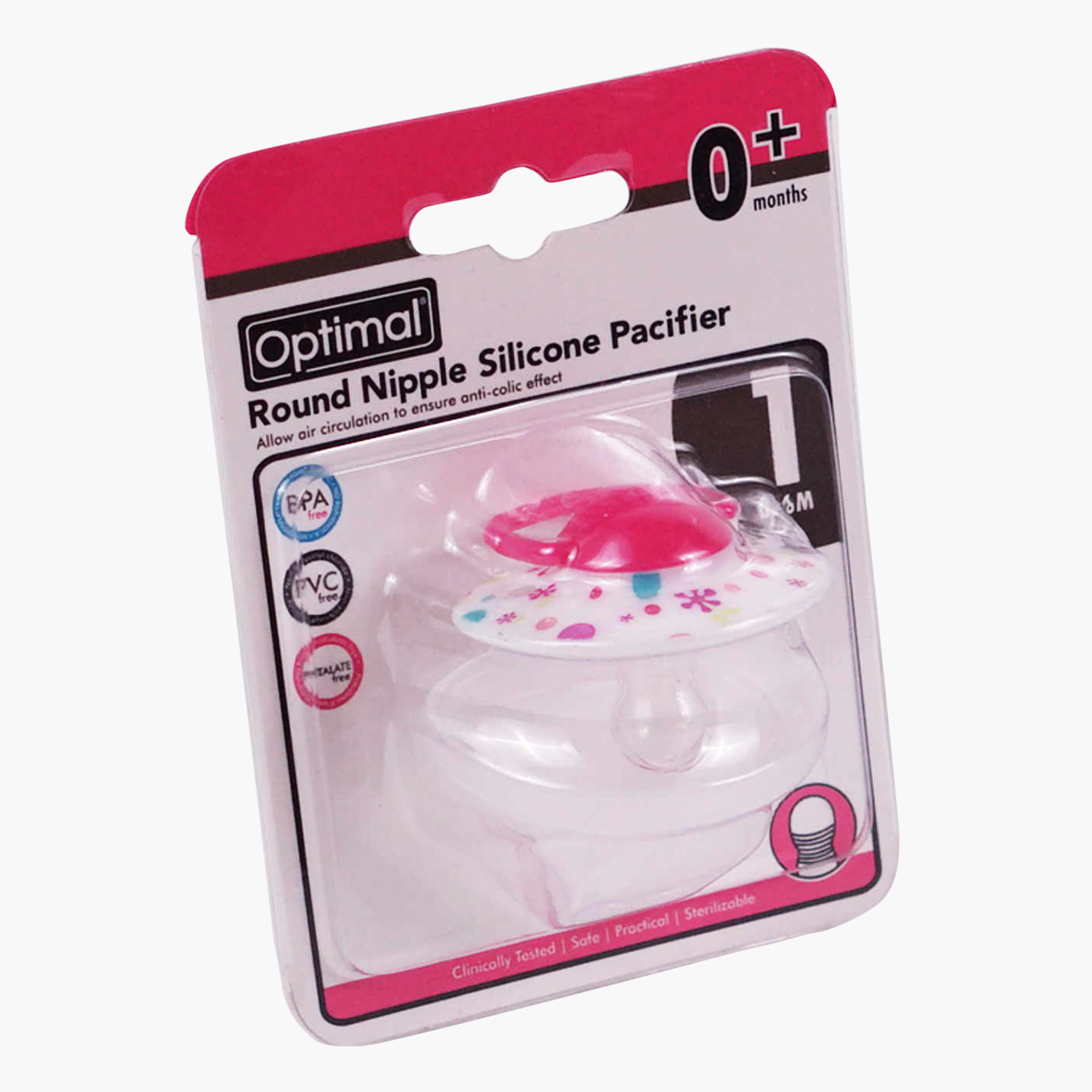 Optimal Round Nipple Pacifier - 0 months+-baby-feeding-pacifiers-image-3