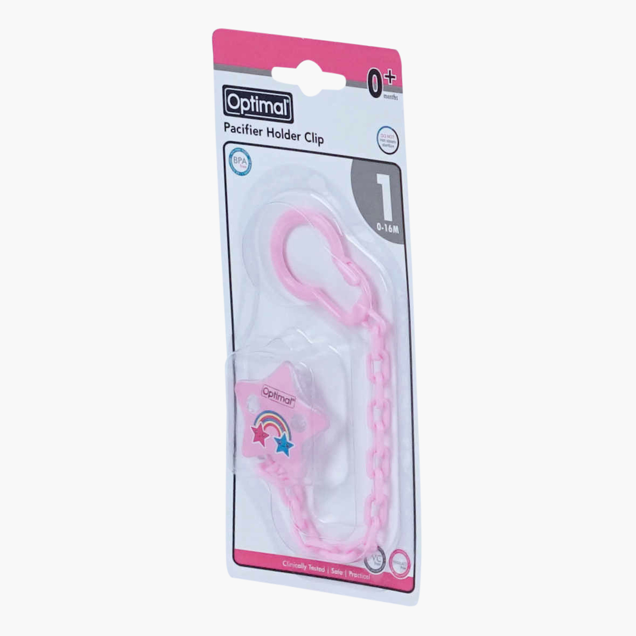 Optimal Star Print Pacifier Holder Clip with Chain-baby-feeding-pacifiers-image-3