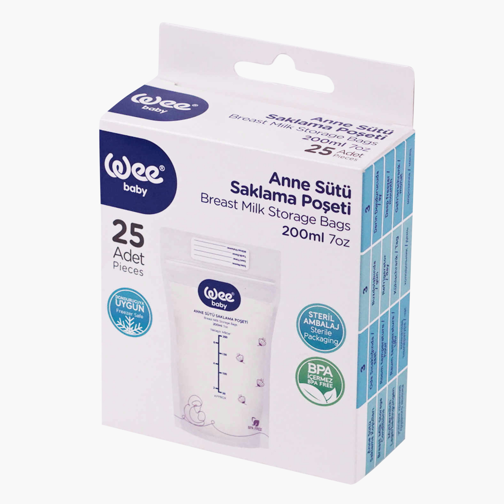 Wee Baby Breast Milk Storage Bags - 200 ml-baby-feeding-accessories-image-2
