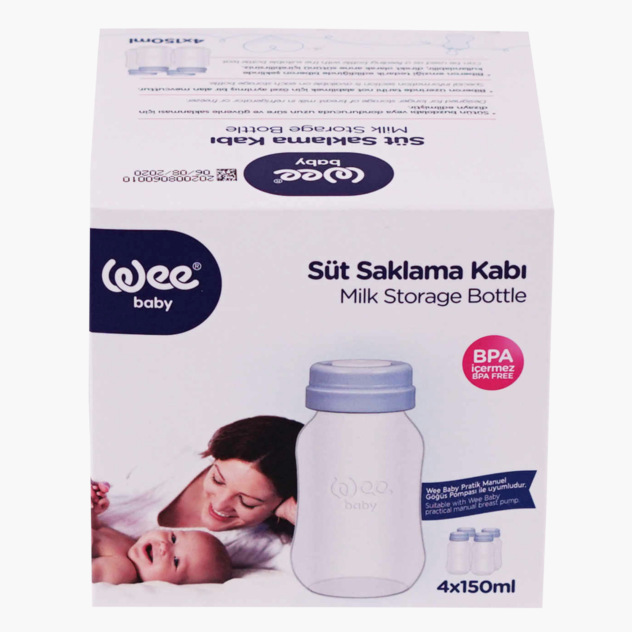 Wee Baby Milk Storage Bottle - Set of 4 - 150 ml-baby-feeding-accessories-image-1