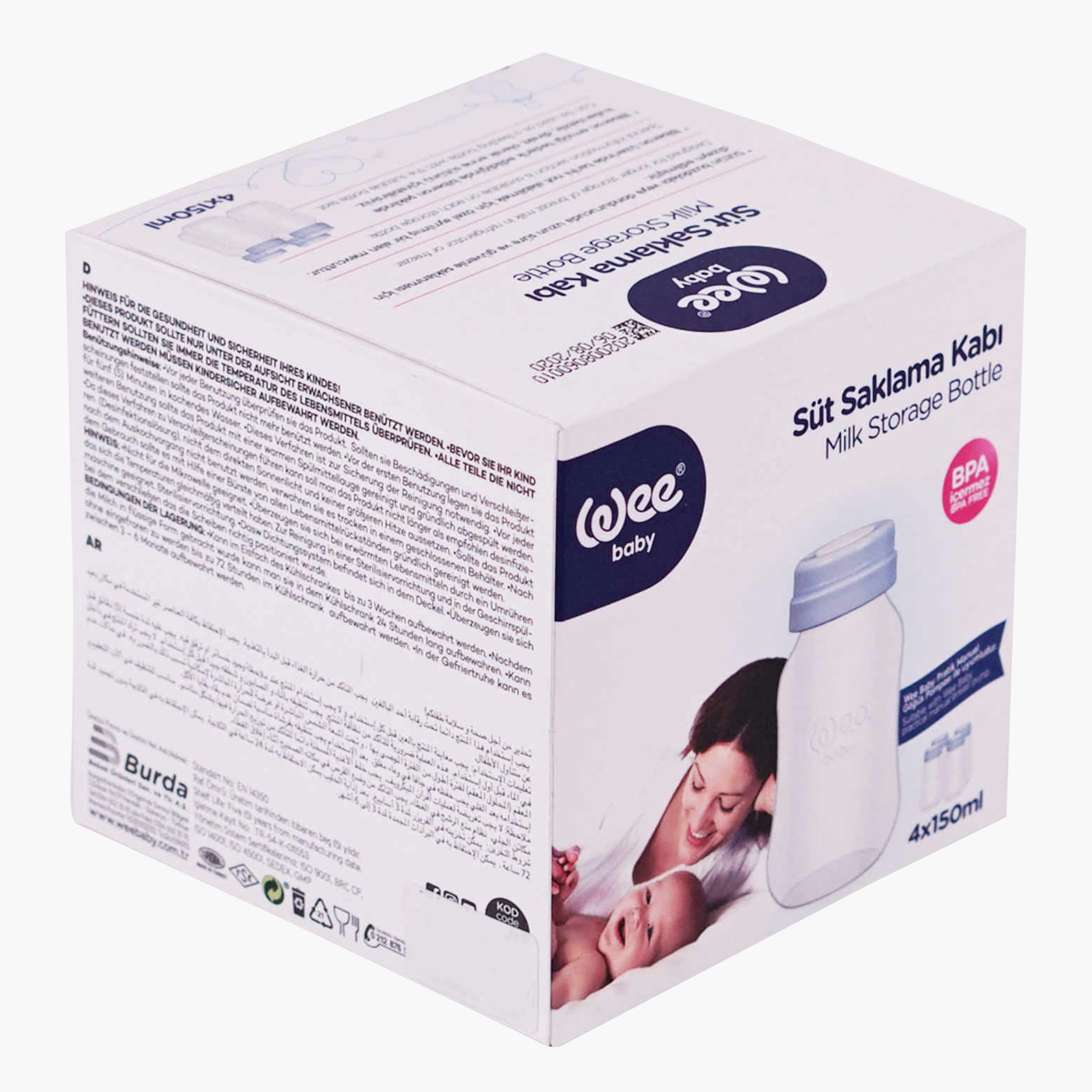 Wee Baby Milk Storage Bottle - Set of 4 - 150 ml-baby-feeding-accessories-image-3