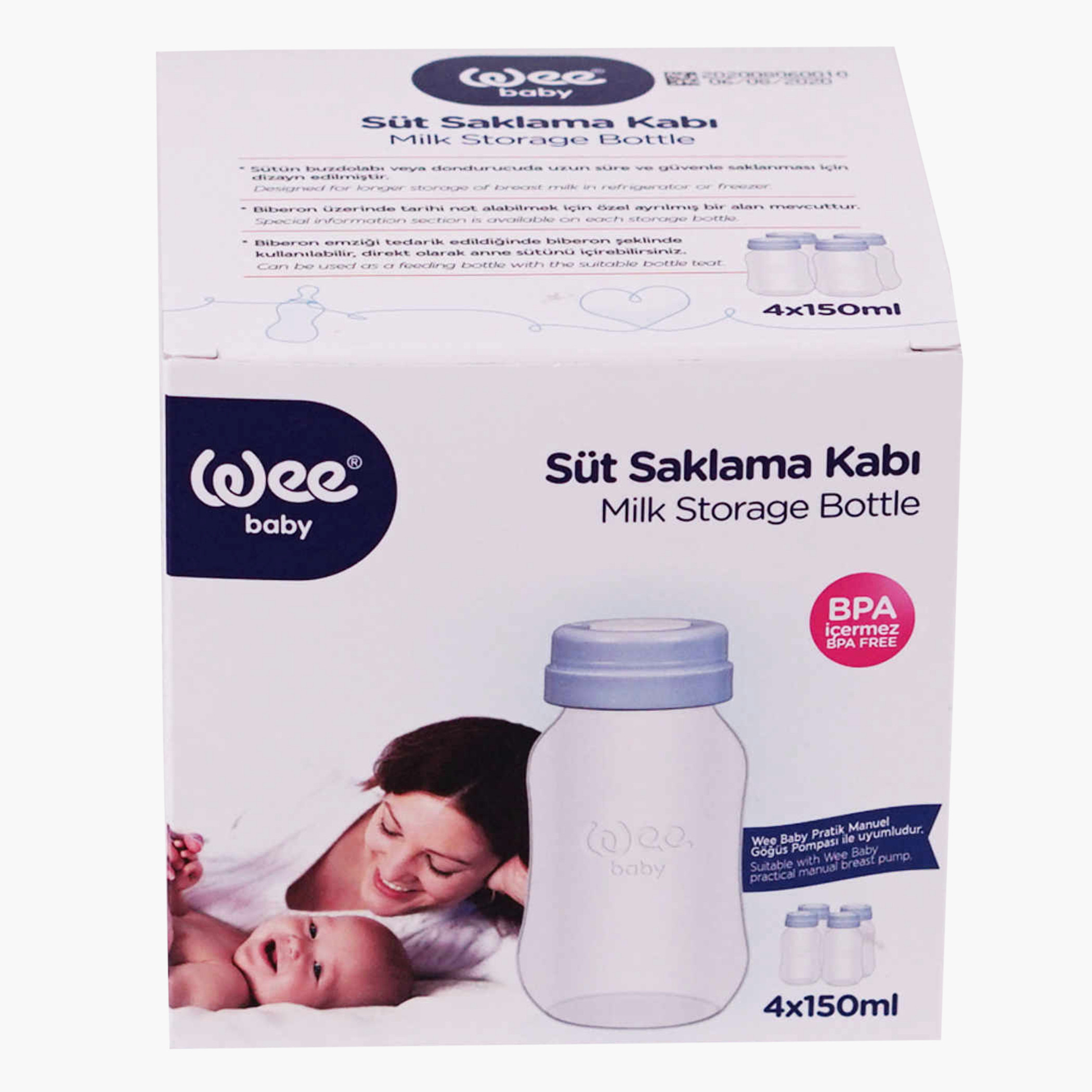 Wee Baby Milk Storage Bottle - Set of 4 - 150 ml-baby-feeding-accessories-image-4
