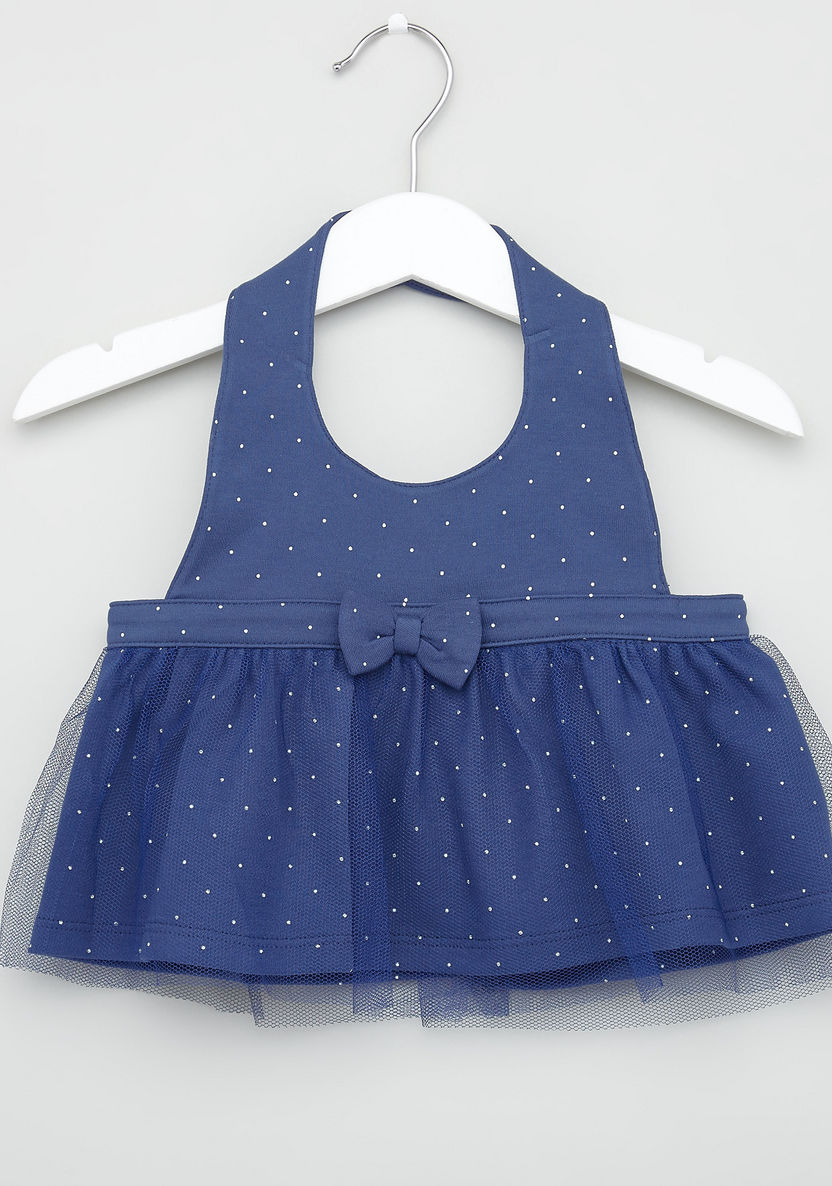 Juniors Polka Dot Print Bib Dress and Diaper Shorts Set-Accessories-image-1