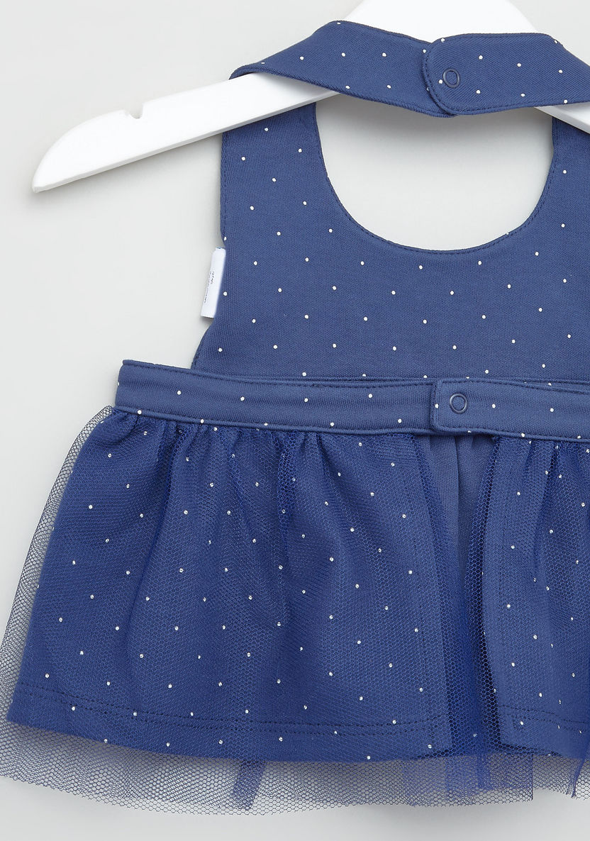 Juniors Polka Dot Print Bib Dress and Diaper Shorts Set-Accessories-image-2