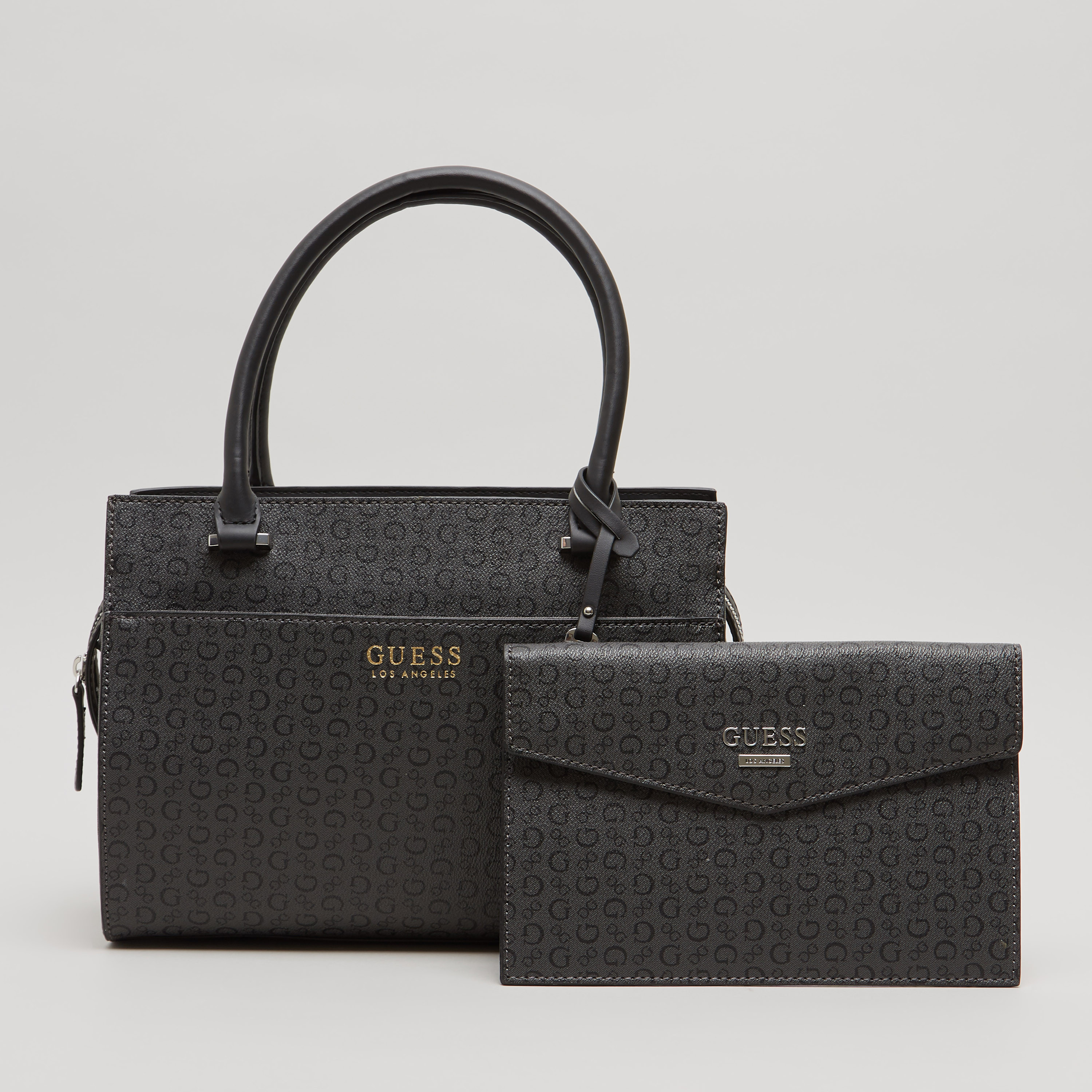 GUESS Logo Print Tote Bag and Wallet Set