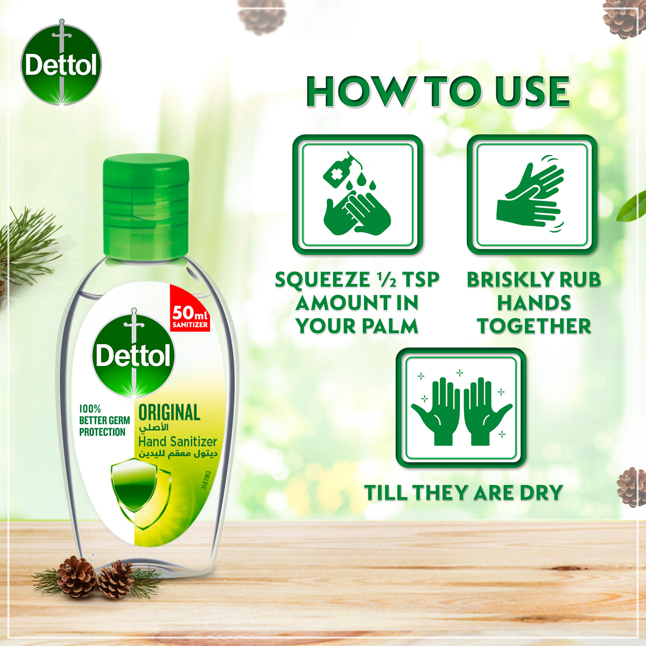 Dettol Original Hand Sanitizer - 50 ml-baby-healthandsafety-thermometersandaspirators-image-4