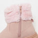 Little Missy Fur Accented Ankle Boots with Zip Closure-Girl%27s Boots-thumbnail-3