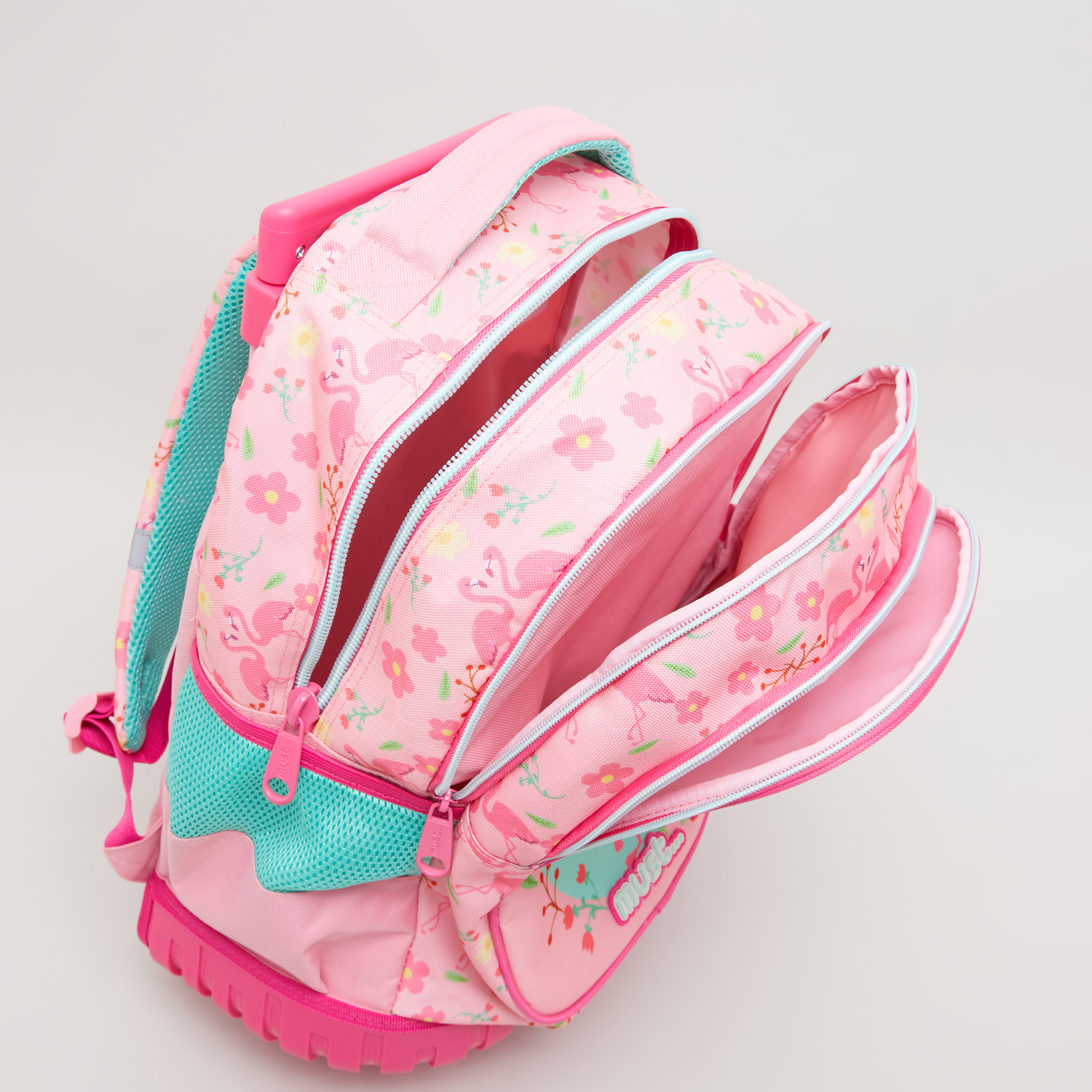 Buy Must Flamingo Print Trolley Backpack 34x20x45 cms Online for