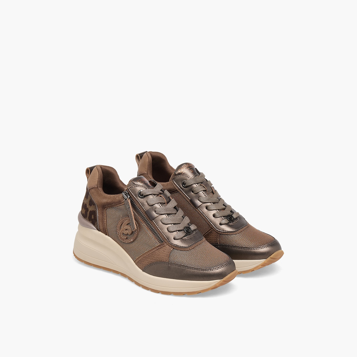 Carmela Women Panelled Leather Lace-Up Ankle Sneakers-women-shoes-sneakers-image-1