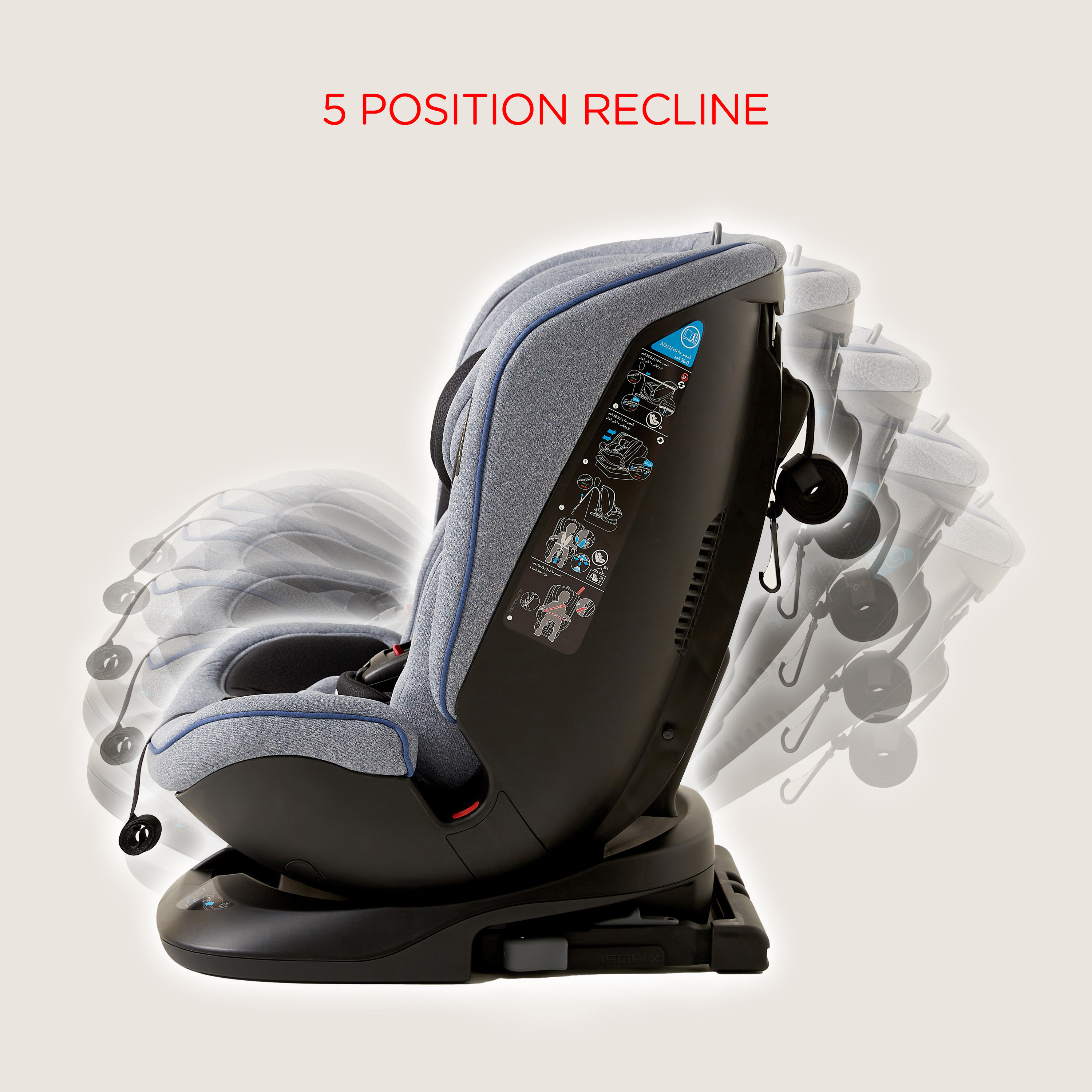 Giggles OrbitFix 4-in-1 Car Seat - Grey (Up to 12 years)-baby-gear-carseats-image-7