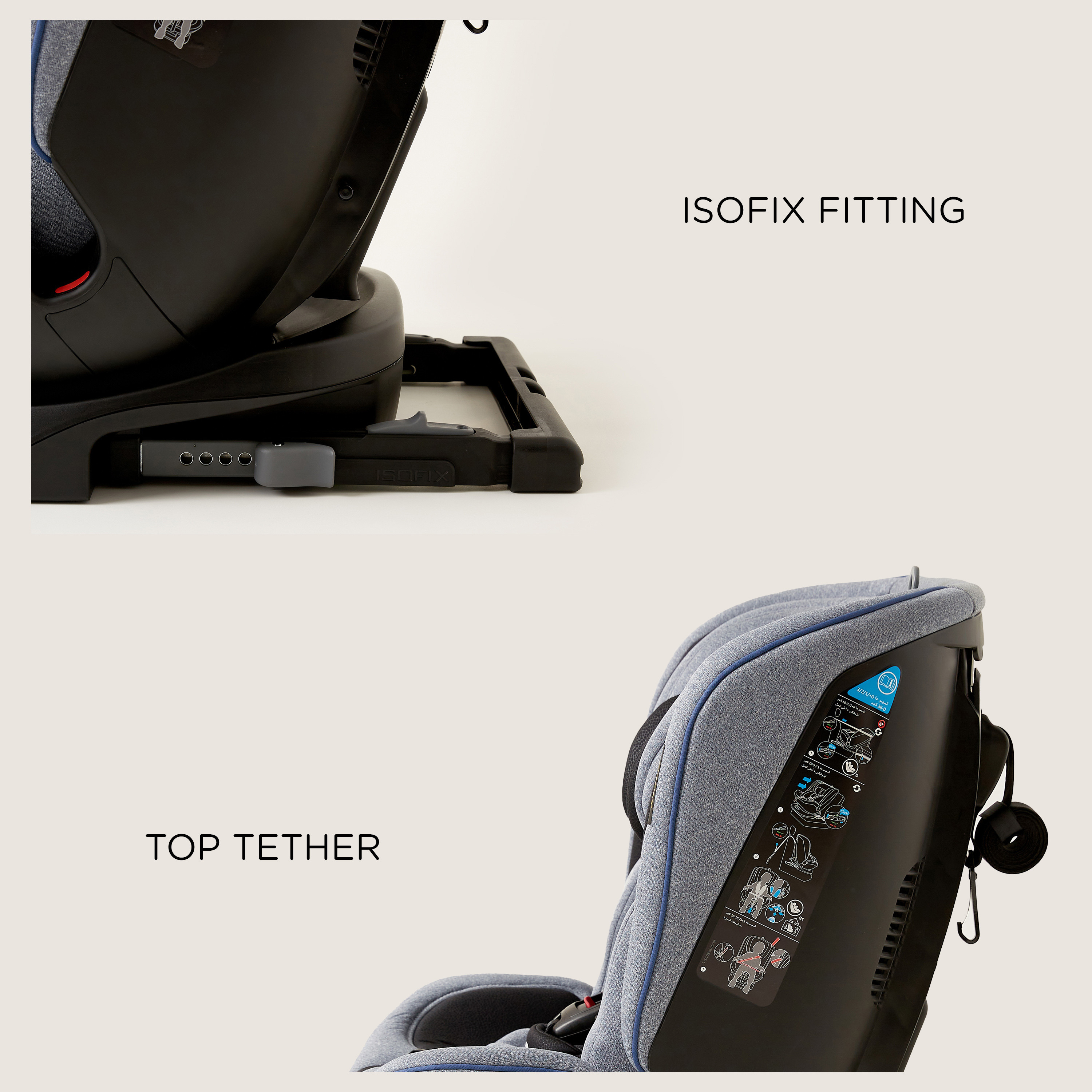 Giggles OrbitFix 4-in-1 Car Seat - Grey (Up to 12 years)-baby-gear-carseats-image-10
