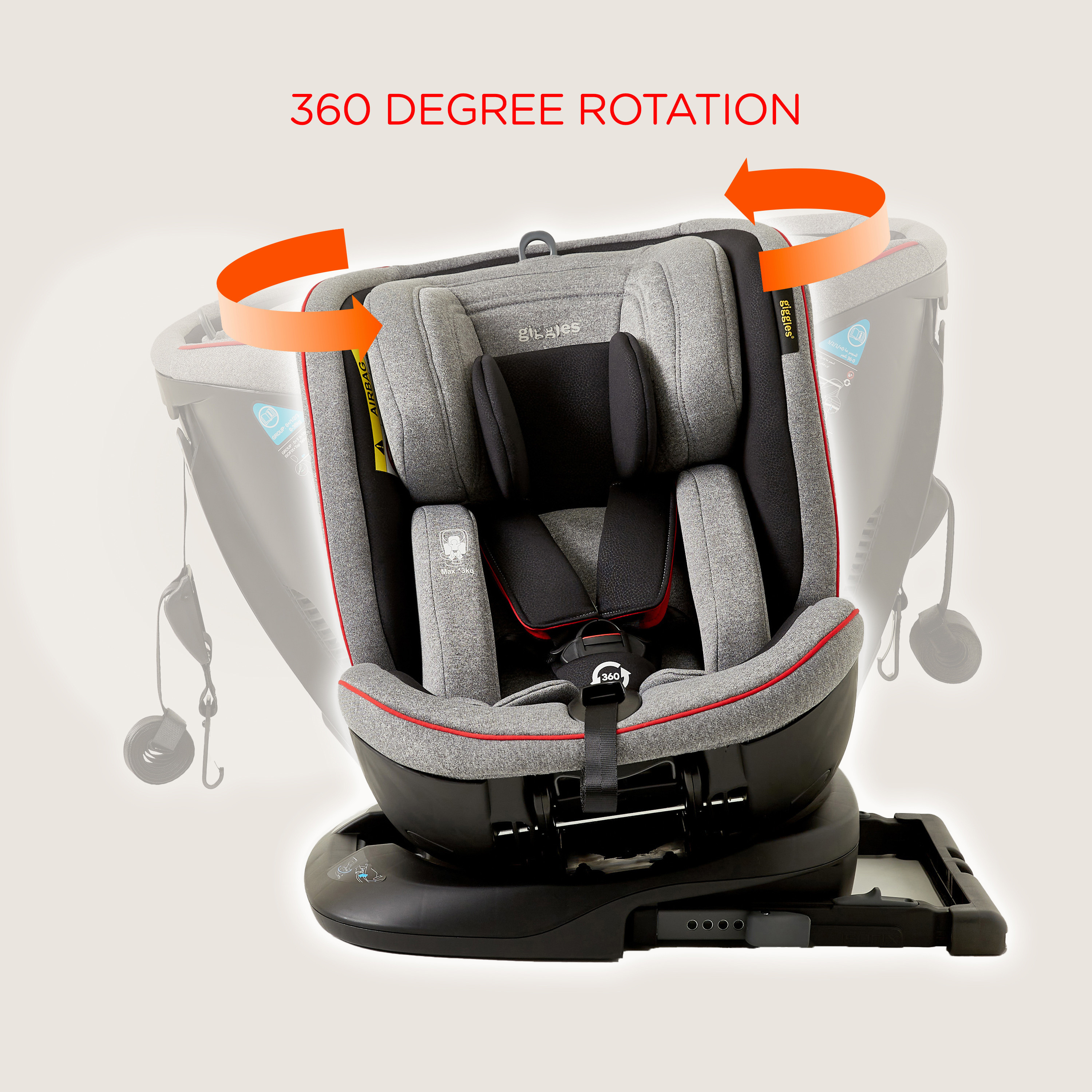 Giggles OrbitFix 4-in-1 Car Seat - Grey (Up to 12 years)-baby-gear-carseats-image-8