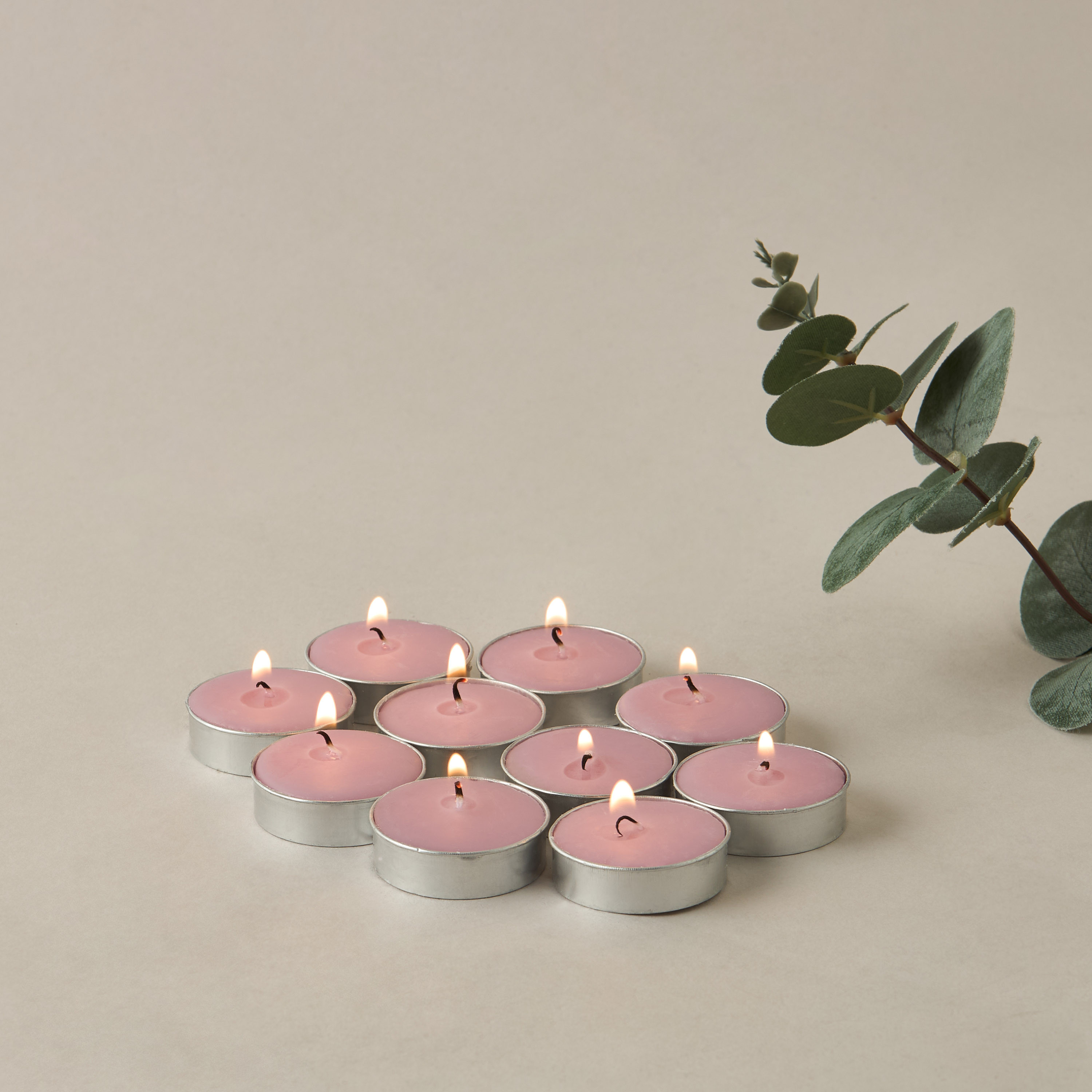 Rose and Jasmine Scented 10-Piece Tealight Candle Set - 10 gms-household-homefragrance-candles-image-4
