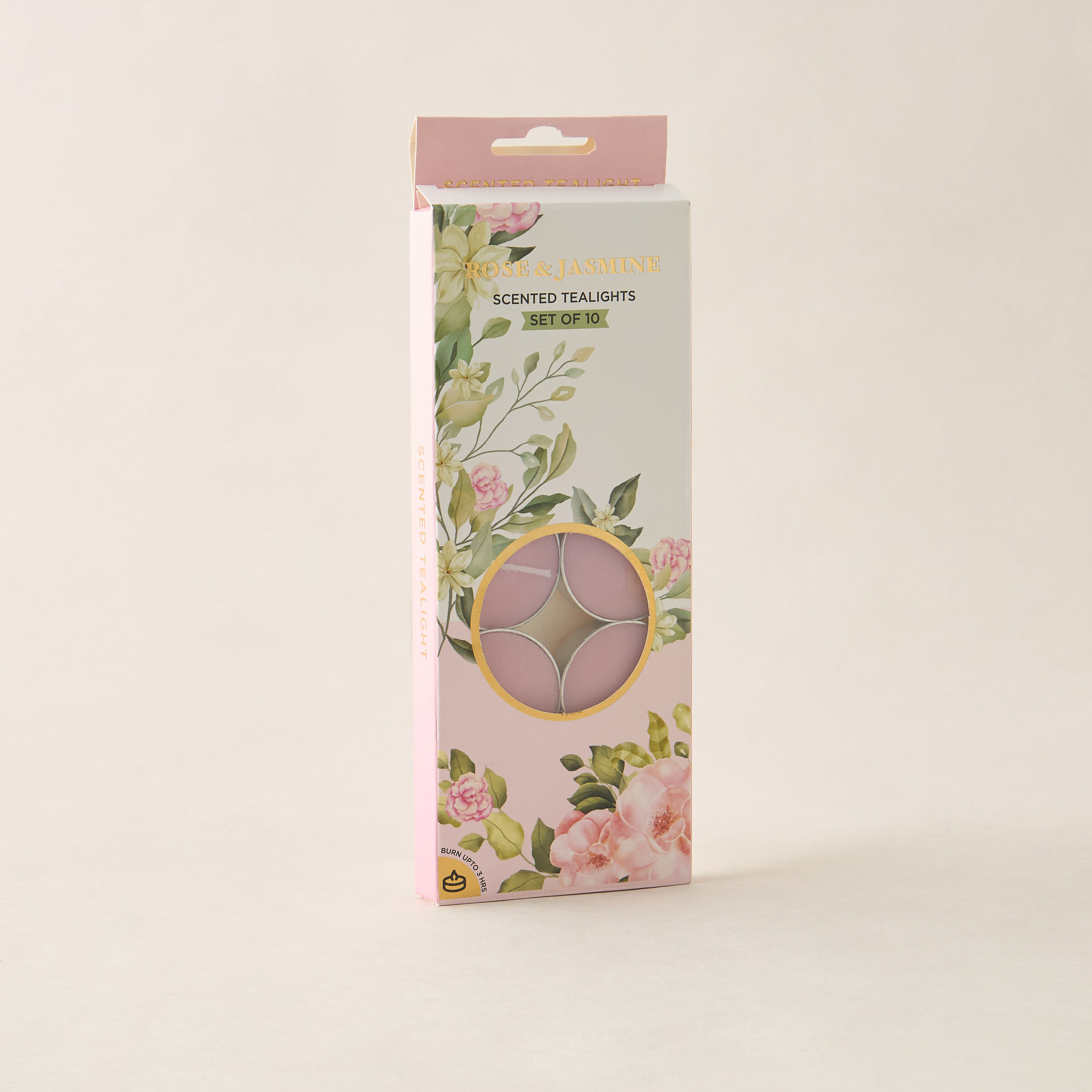 Rose and Jasmine Scented 10-Piece Tealight Candle Set - 10 gms-household-homefragrance-candles-image-5