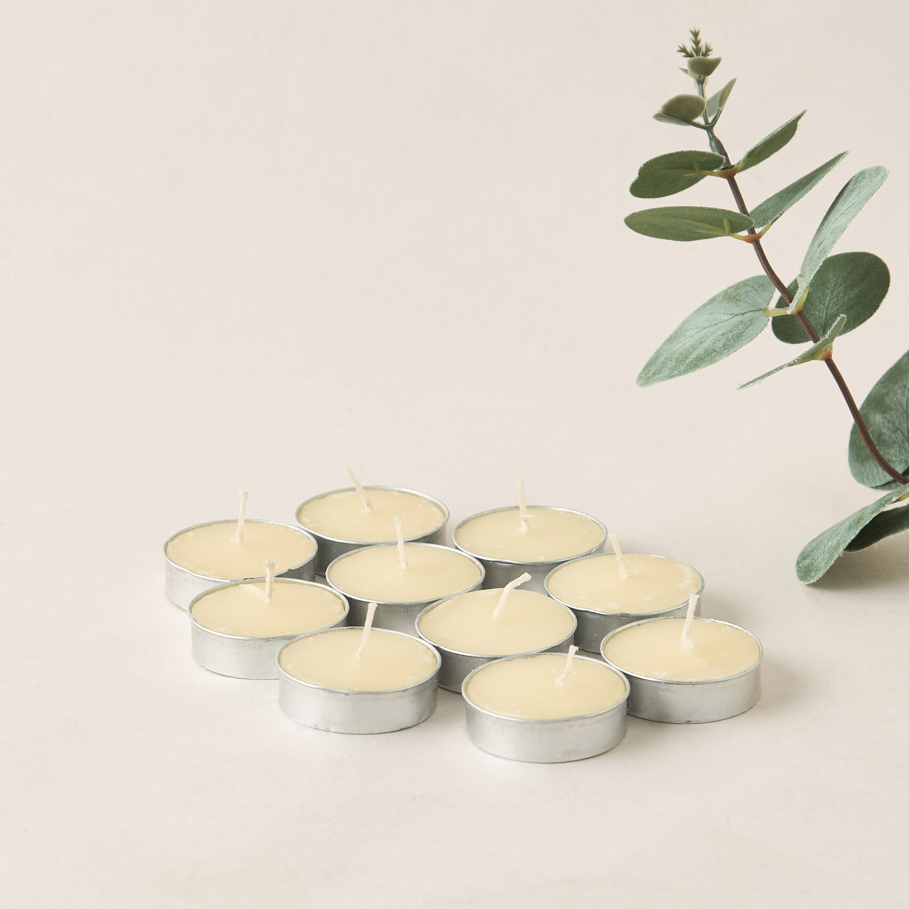 Rose and Jasmine Scented 10-Piece Tealight Candle Set - 10 gms-household-homefragrance-candles-image-1