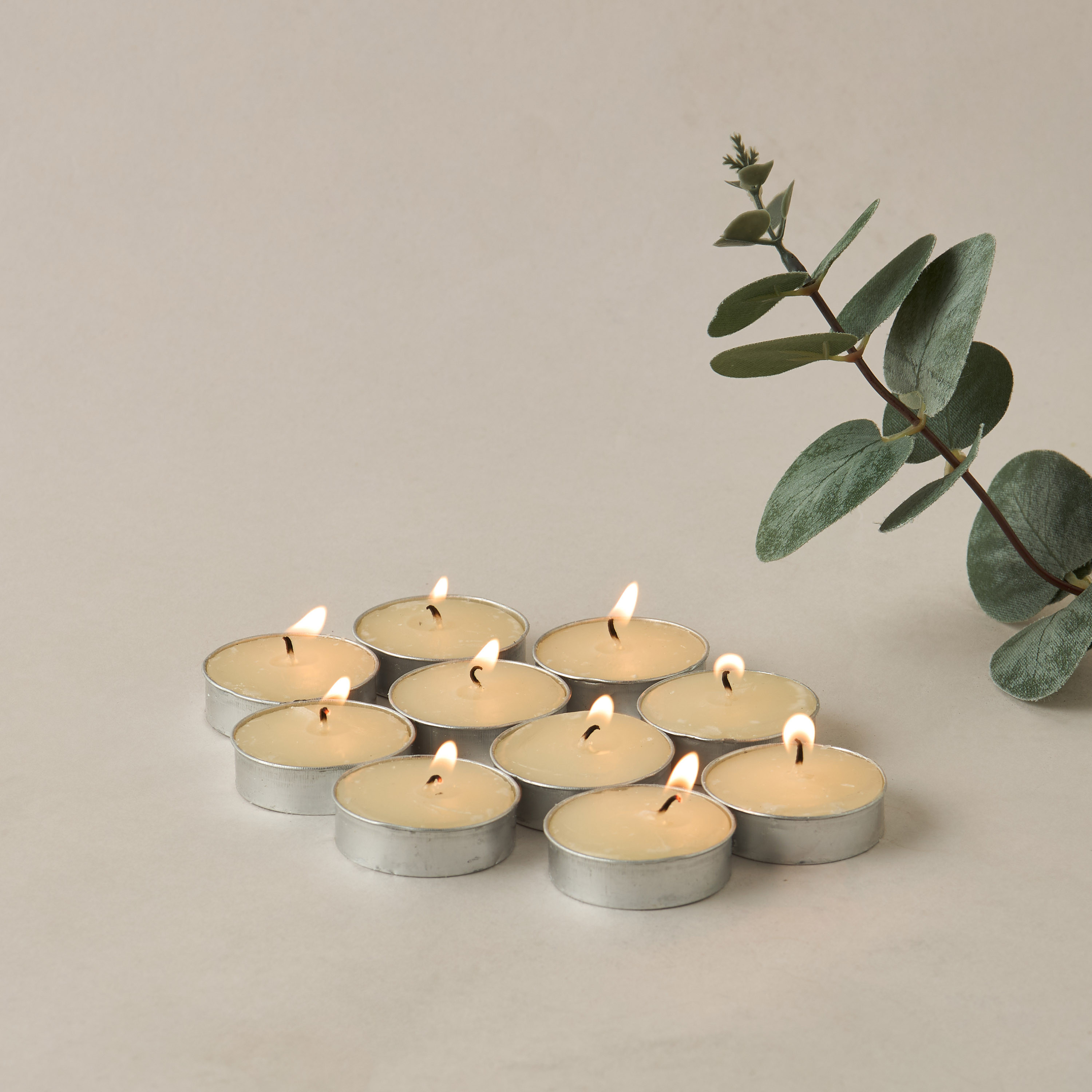 Rose and Jasmine Scented 10-Piece Tealight Candle Set - 10 gms-household-homefragrance-candles-image-4
