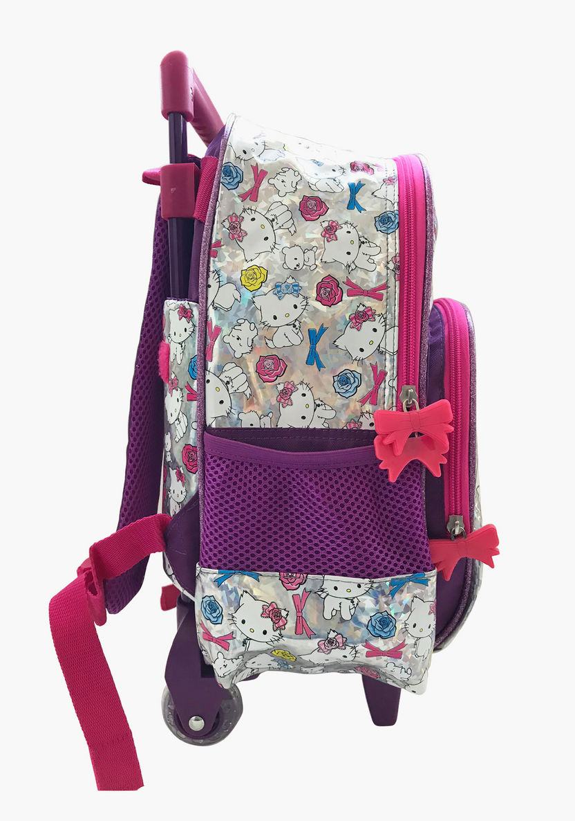 Hello Kitty Print Trolley Backpack with Retractable Handle - 14 inches-Trolleys-image-4