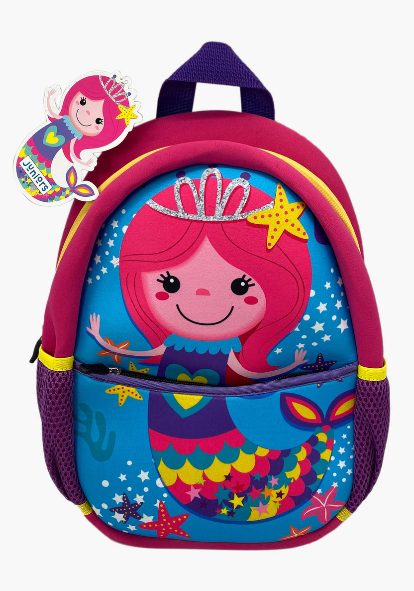 Juniors Printed Backpack with Adjustable Straps - 14 inches-Backpacks-image-0