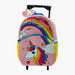 Juniors Unicorn Print Trolley Backpack with Retractable Handle-Trolleys-thumbnail-0