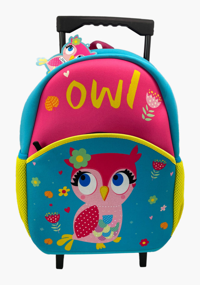 Juniors Printed Trolley Backpack with Adjustable Straps - 14 inches-Trolleys-image-0