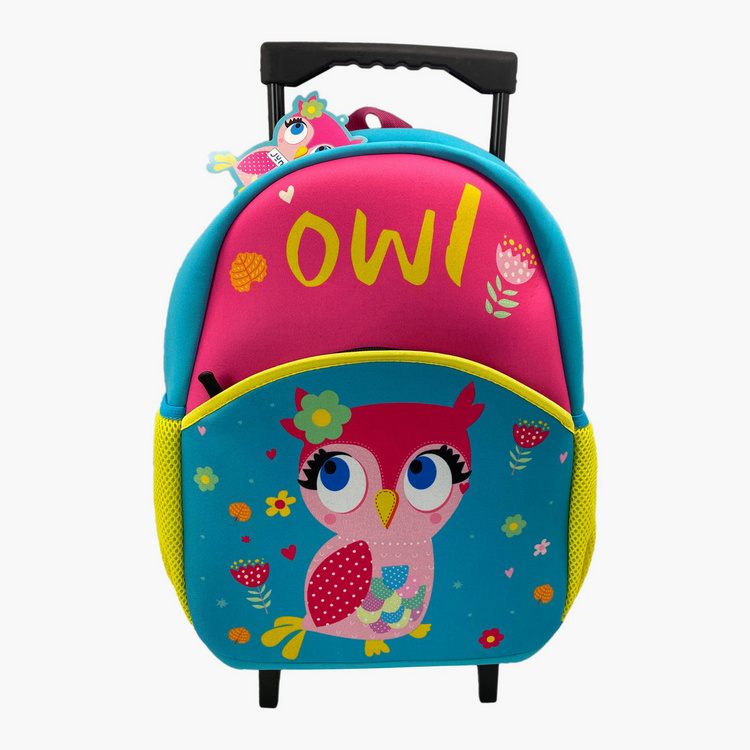 Juniors Printed Trolley Backpack with Adjustable Straps - 14 inches