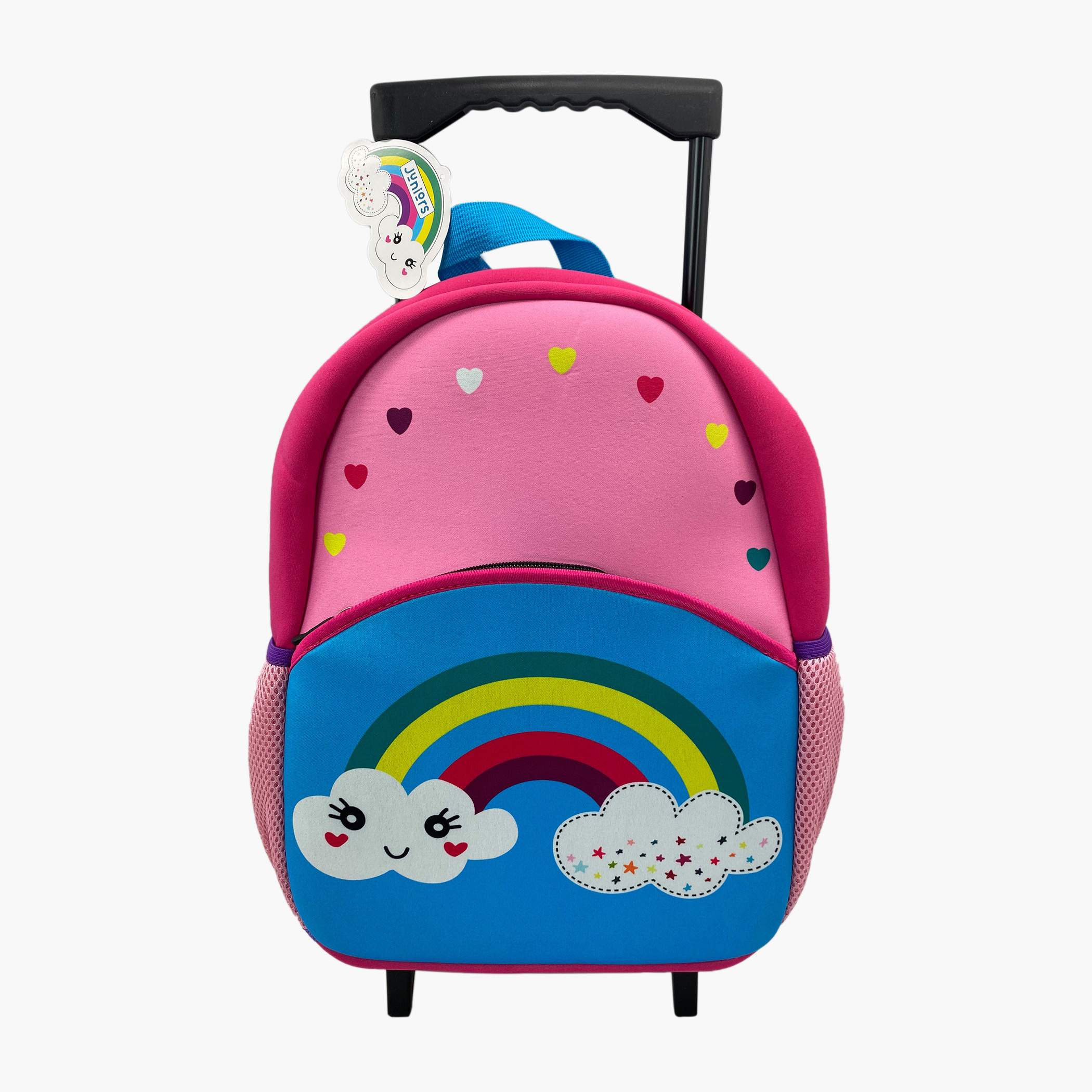 Juniors Rainbow Print Trolley Backpack with Retractable Handle-school-bagsandbackpacks-trolleybags-image-1
