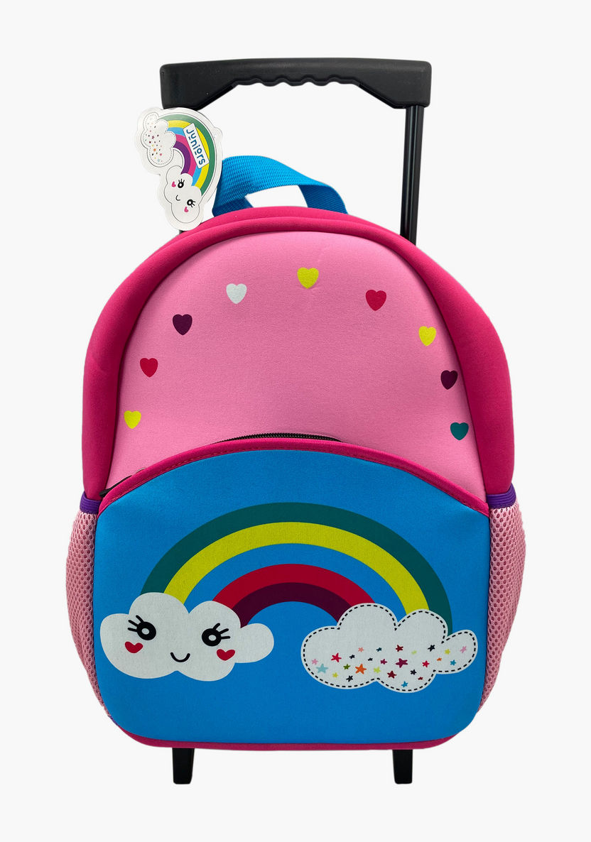 Juniors Rainbow Print Trolley Backpack with Retractable Handle-Trolleys-image-0