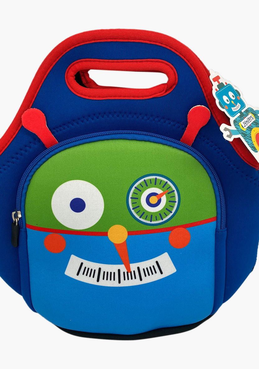 Juniors Robot Print Lunch Bag with Strap and Zip Closure-Lunch Bags-image-0
