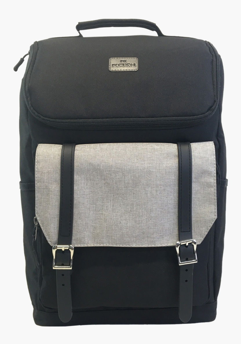 Juniors Textured Laptop Backpack with Top Handle-Backpacks-image-0