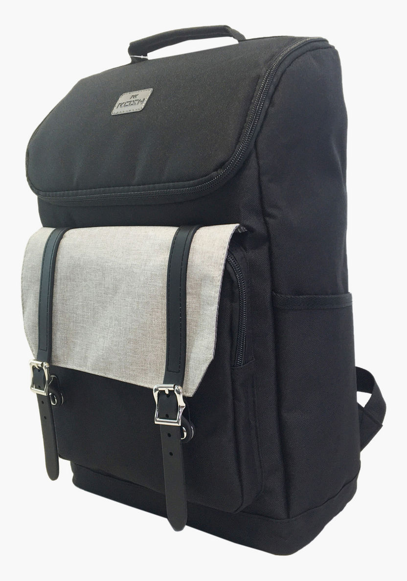Juniors Textured Laptop Backpack with Top Handle-Backpacks-image-1