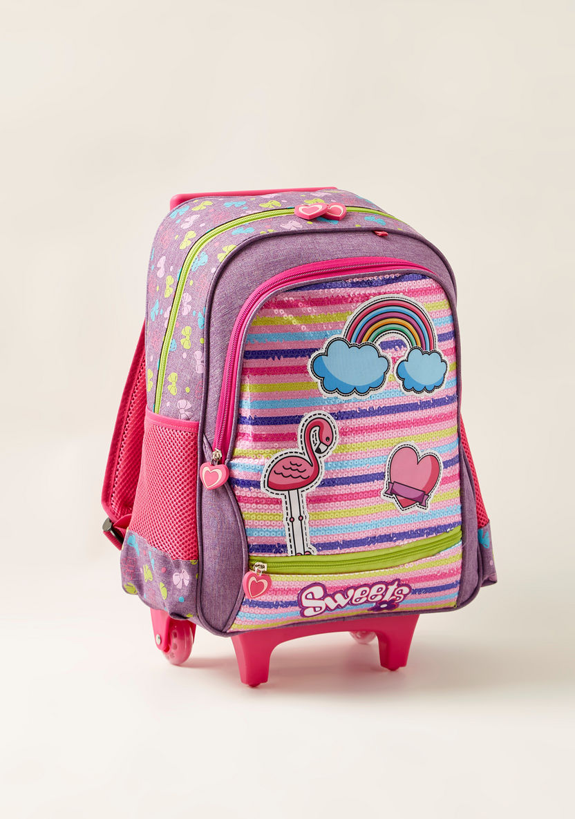 Juniors Printed 3-Piece Trolley Backpack Set - 16 inches-School Sets-image-1