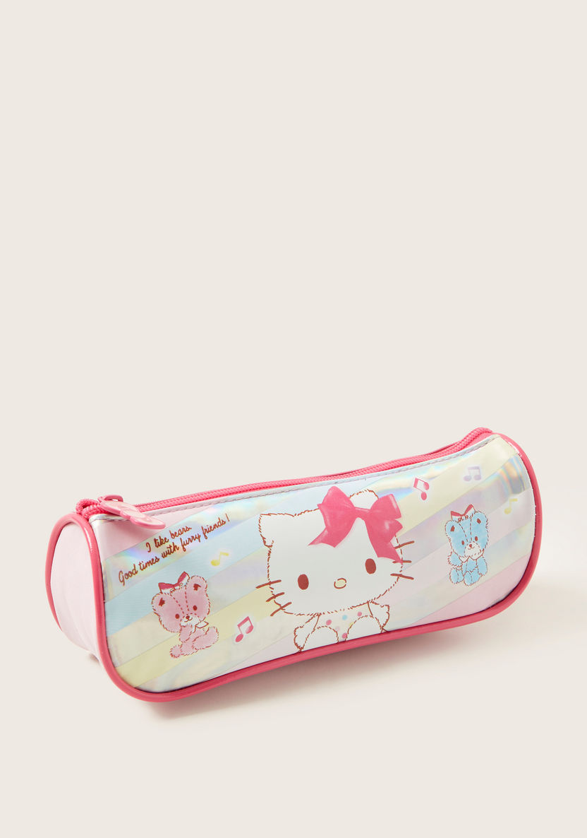 Hello Kitty Print Pencil Case with Zip Closure-Pencil Cases-image-0