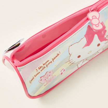 Hello Kitty Print Pencil Case with Zip Closure