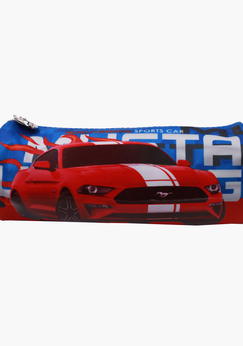 Mustang Printed Round Pencil Case-Pencil Cases-image-0